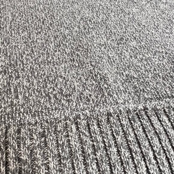 Chaps Henley Sweater Men's Large Gray Knit Pullover Ribbed Hem Elbow Patch Y2K - Picture 11 of 16